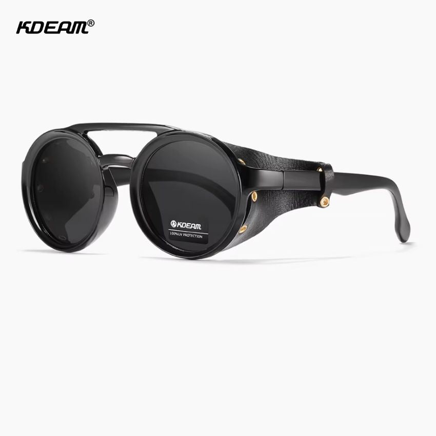 KDEAM KD179 Fashion Shield Couro Lateral UV400