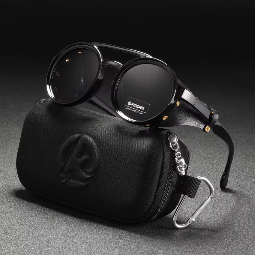 KDEAM KD179 Fashion Shield Couro Lateral UV400