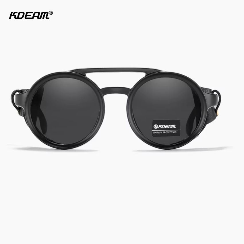 KDEAM KD179 Fashion Shield Couro Lateral UV400